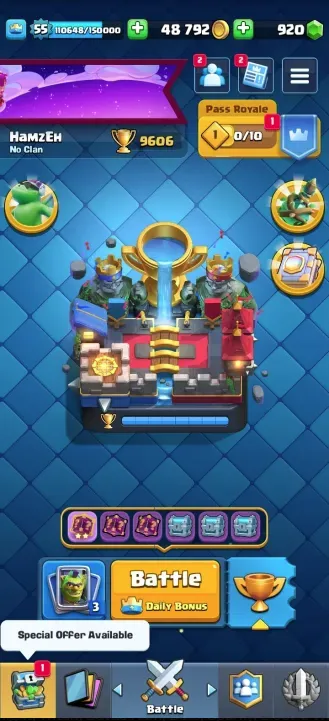 CR500 KT 15 LV55 | 9600 Trophies | 9 Evolutions | 63 Max Level Cards | 6 Elite Level 15 Cards | 120/121 Cards | 72 Emotes | 920 Gems